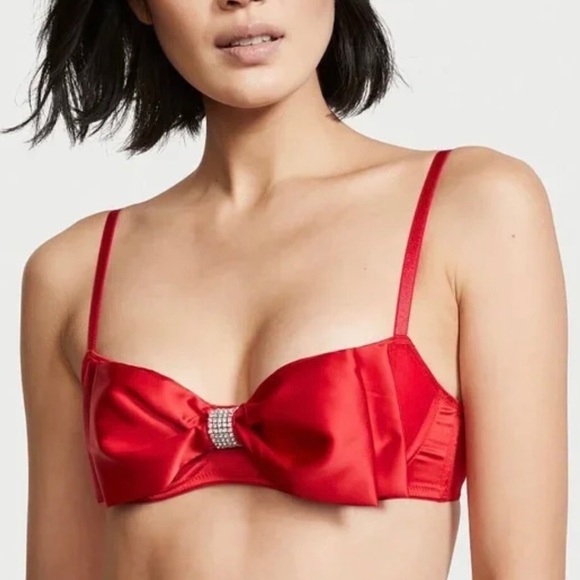 Victoria's Secret Other - Victoria’s Secret Wicked Unlined Sheer Mesh & Bow Balconette Bra 34C NWT
